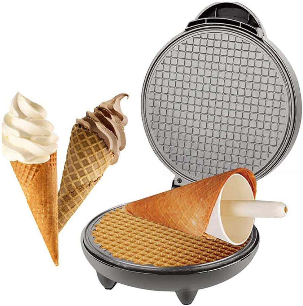 Image de Machine À Cône De Gaufre Électrique, À Cornet De Crème Glacée,Crème Glacée, Rouleaux D'oeufs Antiadhésif Dessert De Cuisson - 03Mois