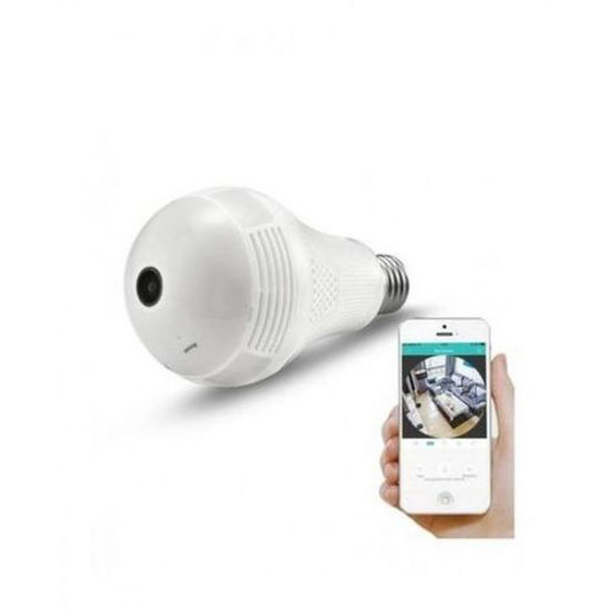 Image de Caméra Ampoule WiFi HD panoramique 360° avec détection de Mouvement - Blanc