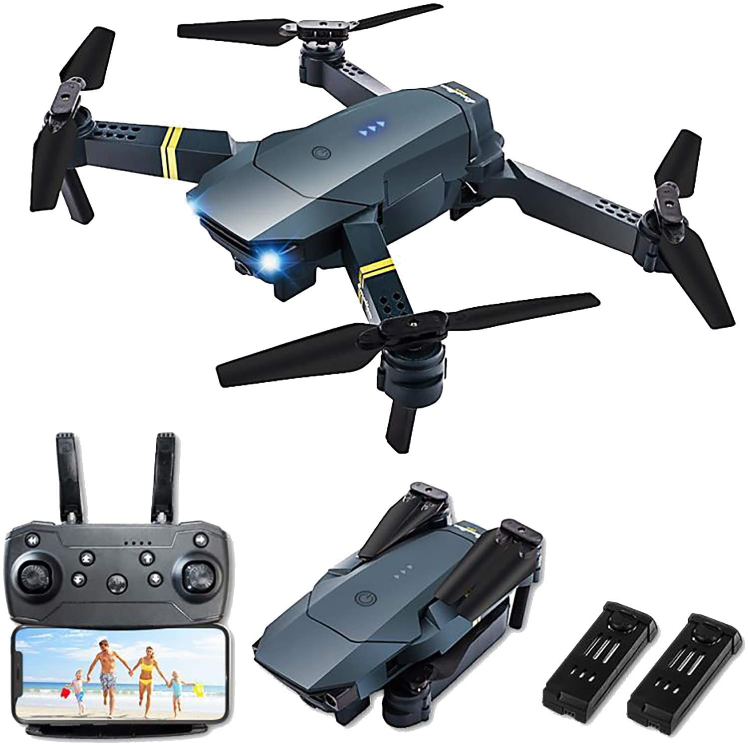 Image de Drone quadrirotor pliable p40 avec caméra HD 1080P，Vidéo en direct WiFi FPV, maintien d'altitude, mode sans tête, décollage / atterrissage à une touche