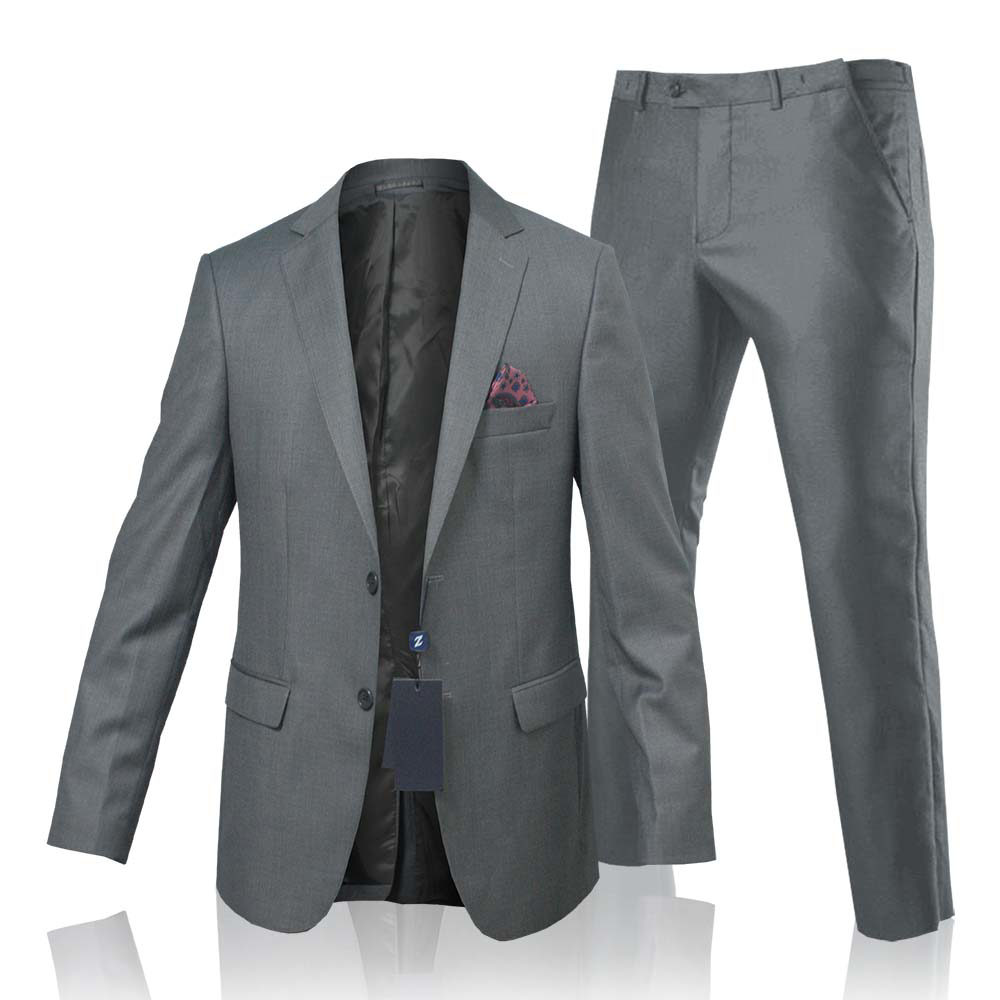 Image de Costume Homme - 2 Pièces - 2 Boutons - Gris Souris