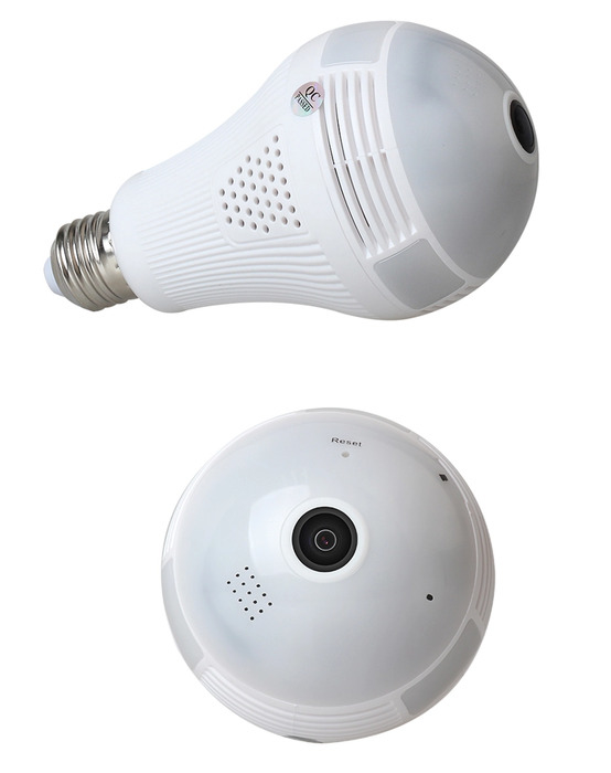 Image de Caméra ampoule panoramique 360° avec détection de mouvement - WiFi - HD - Blanc
