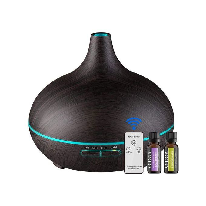 Image de Humidificateur, Diffuseur D'Huiles D'air Ultrasonique 500ML Avec Télécommande + 2 Parfums