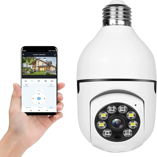Image de Ampoule camera e27 1080p panoramique 360 degrés WiFi Smart Home Surveillance avec détection de Mouvement, Communication bidirectionnelle à Distance - G4-S