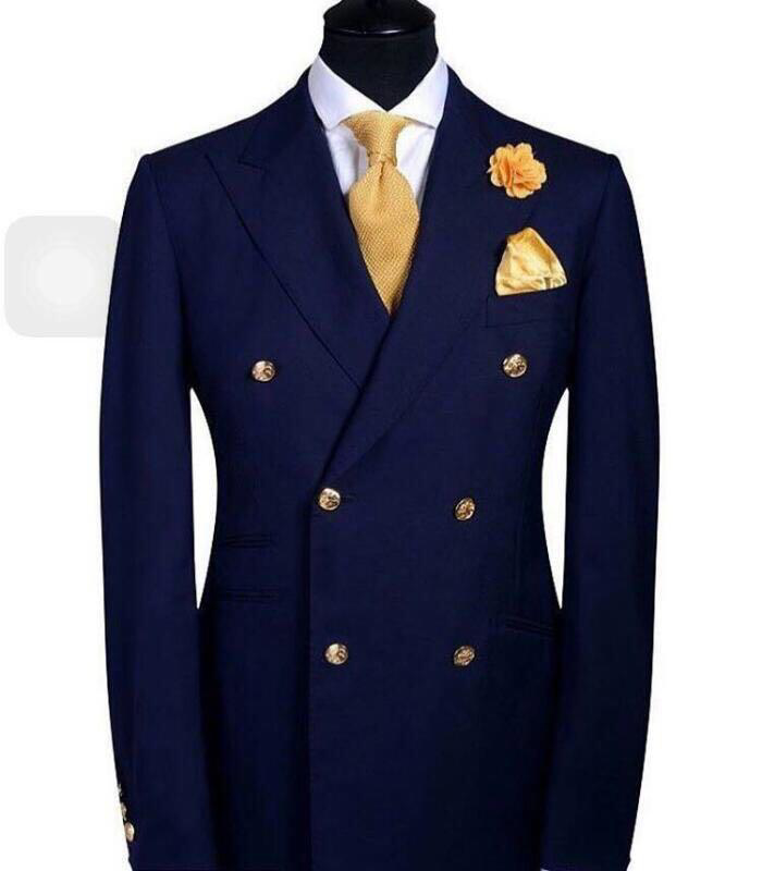 Image de Ensemble Costume Homme croisés 2 Pièces , 6 Boutons  Veste + Pantalon, Bleu