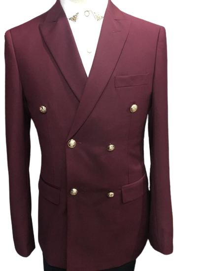 Image de Ensemble Costume Homme croisés 2 Pièces , 6 Boutons  Veste + Pantalon, Bordeau