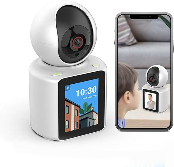Image de Caméra d'appel vidéo avec écran HD de 2,8 pouces, caméra vidéo intérieure 1080P, appel actif avec application téléphonique